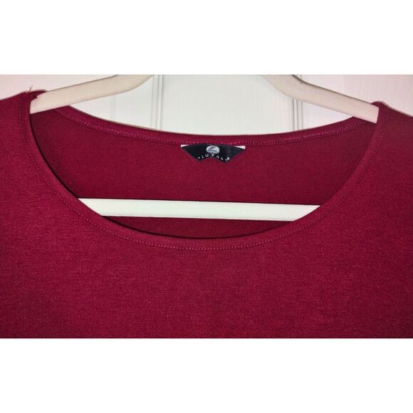 LUYAA Red-Wine Long Puff Sleeve Top w\Button Cuffs (Sz Lg) - Picture 7 of 9